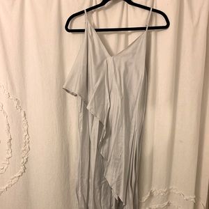 Free People asymmetrical vneck silver dress